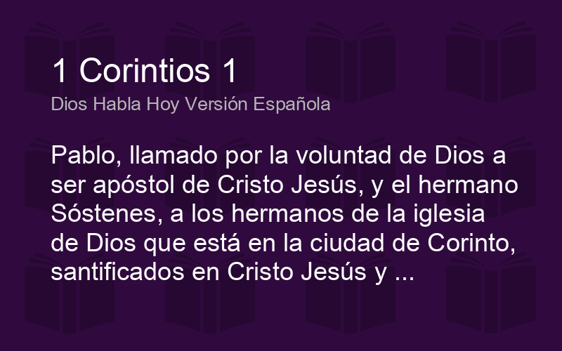 1 Corintios 1 DHHE - Dios Habla Hoy Versión Española - Biblics